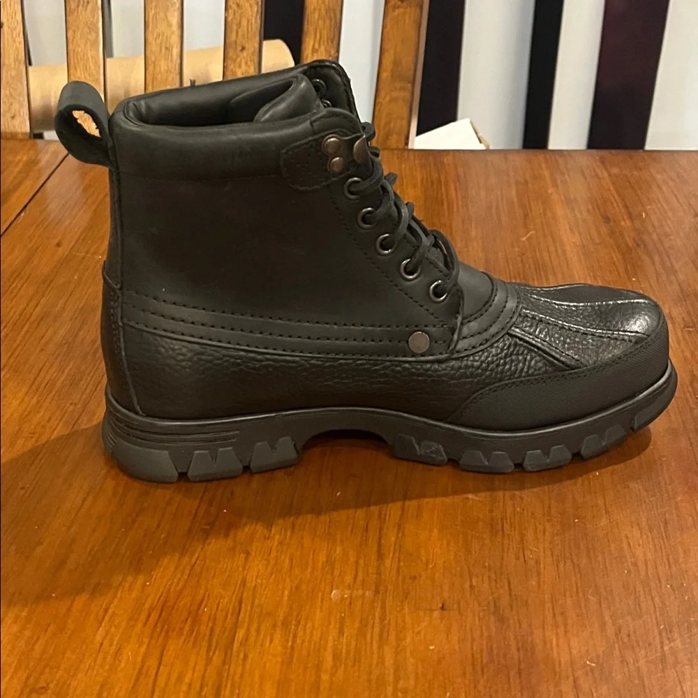 Polo Ralph Lauren Burson black leather Boots new Mens Size 8